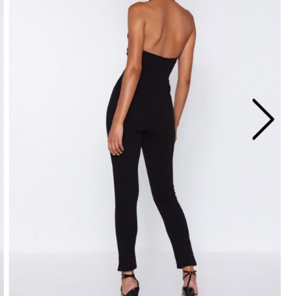 plunging Red halter Jumpsuit - Picture 2 of 2